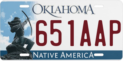 OK license plate 651AAP