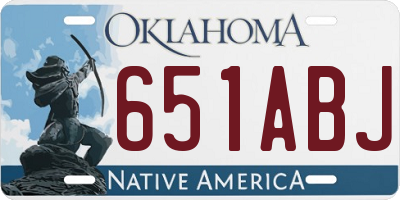 OK license plate 651ABJ