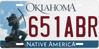 OK license plate 651ABR