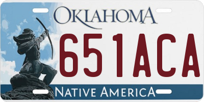 OK license plate 651ACA