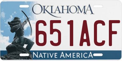 OK license plate 651ACF