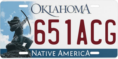 OK license plate 651ACG