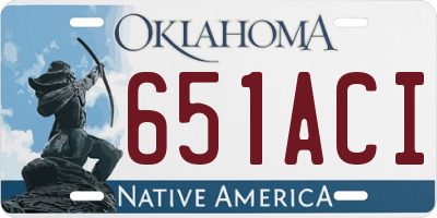 OK license plate 651ACI