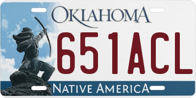 OK license plate 651ACL