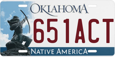 OK license plate 651ACT
