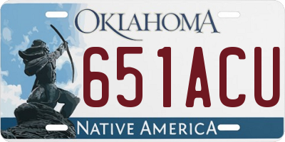 OK license plate 651ACU