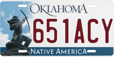 OK license plate 651ACY