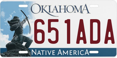 OK license plate 651ADA
