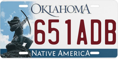 OK license plate 651ADB