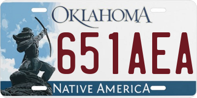 OK license plate 651AEA