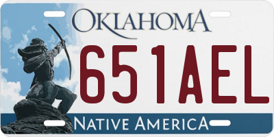 OK license plate 651AEL