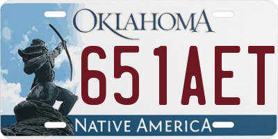 OK license plate 651AET