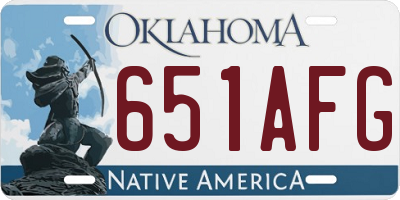 OK license plate 651AFG