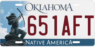 OK license plate 651AFT