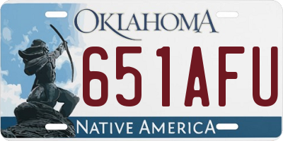 OK license plate 651AFU
