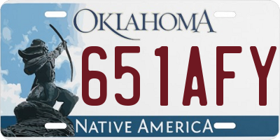 OK license plate 651AFY