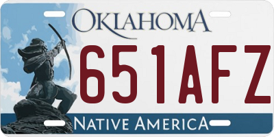 OK license plate 651AFZ