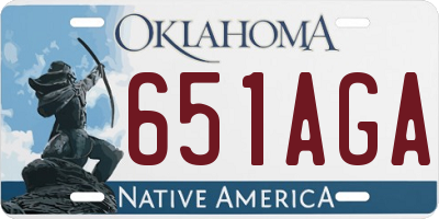 OK license plate 651AGA
