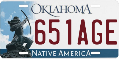 OK license plate 651AGE