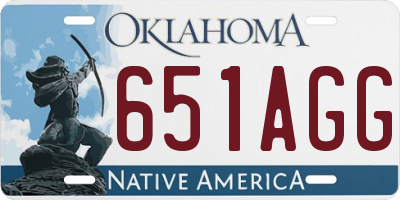 OK license plate 651AGG