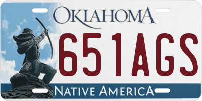 OK license plate 651AGS