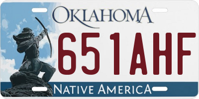 OK license plate 651AHF