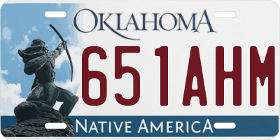 OK license plate 651AHM