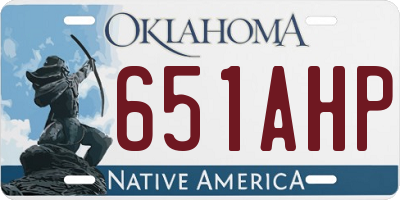 OK license plate 651AHP