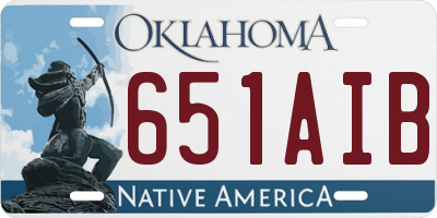 OK license plate 651AIB