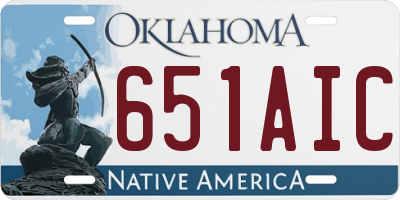 OK license plate 651AIC