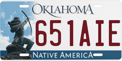 OK license plate 651AIE