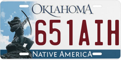 OK license plate 651AIH