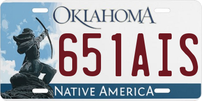 OK license plate 651AIS