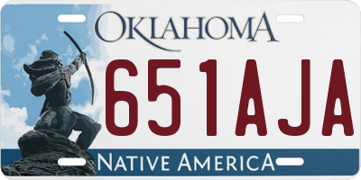 OK license plate 651AJA