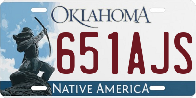 OK license plate 651AJS