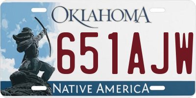 OK license plate 651AJW