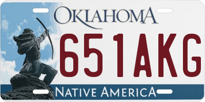OK license plate 651AKG