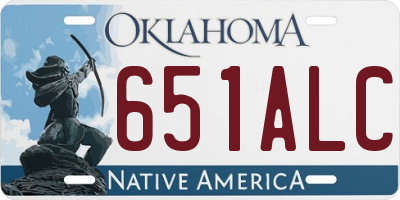 OK license plate 651ALC