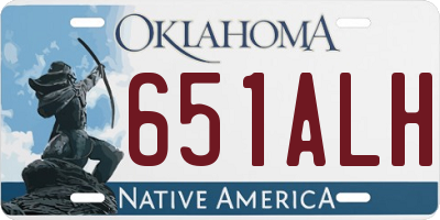 OK license plate 651ALH