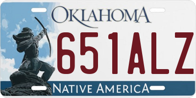 OK license plate 651ALZ
