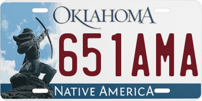 OK license plate 651AMA