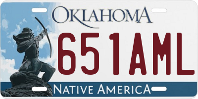 OK license plate 651AML