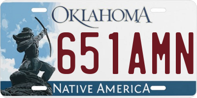 OK license plate 651AMN