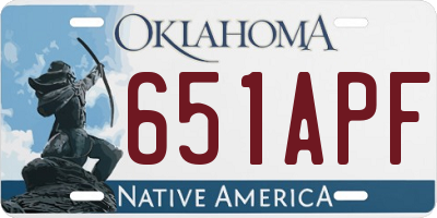 OK license plate 651APF