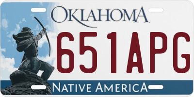 OK license plate 651APG