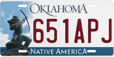 OK license plate 651APJ