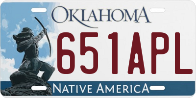 OK license plate 651APL