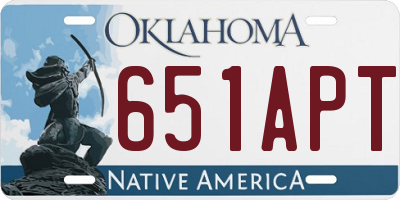 OK license plate 651APT