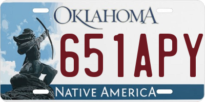 OK license plate 651APY