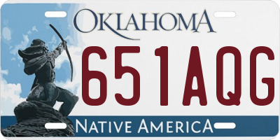 OK license plate 651AQG